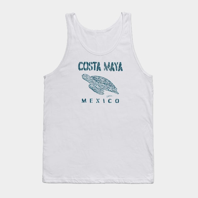 Costa Maya, Mexico, Gliding Sea Turtle Tank Top by jcombs